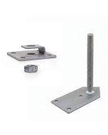 Pitzl paaldrager M24,lengte 250mm met onderplaat 200x100x6mm, 1 zijde 2x45° en bovenplaat met opwaaibeveiliging 100x100x6