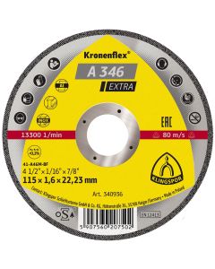 Klingspor - A 346 Extra - doorslijpschijven - 115 x 1.6 x 22.23mm - vlak