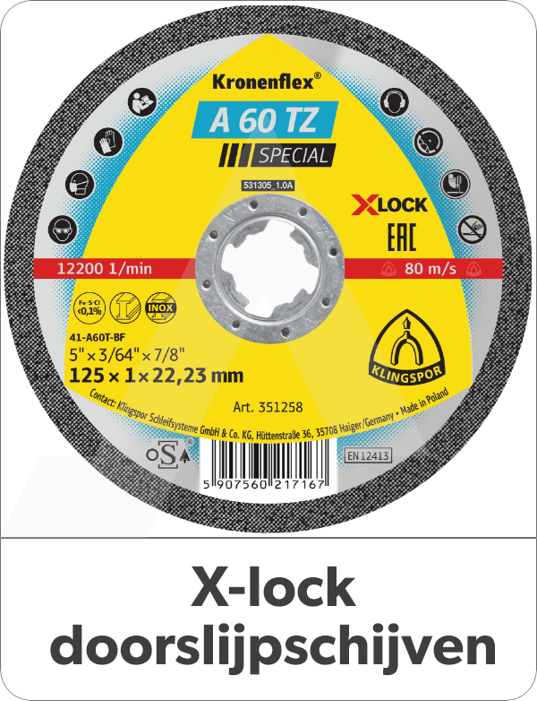 x-lock doorslijpschijven